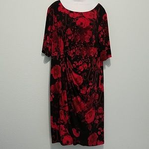 Connected Size 22W Faux Wrap Dress Floral